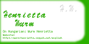 henrietta wurm business card